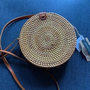 Round Woven Crossbody Bag
